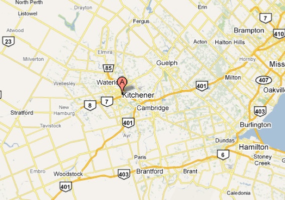 Map Of Kitchener And Surrounding Area Contact Us